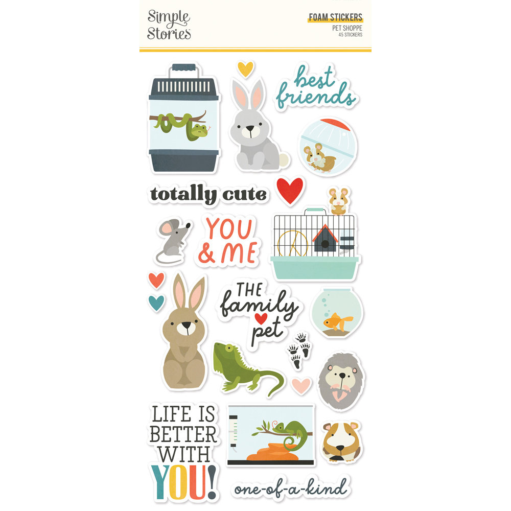 Simple Stories Pet Shoppe Foam Stickers (SIS19211) (DISCONTINUED)