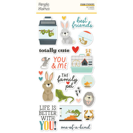 Simple Stories Pet Shoppe Foam Stickers (SIS19211) (DISCONTINUED)