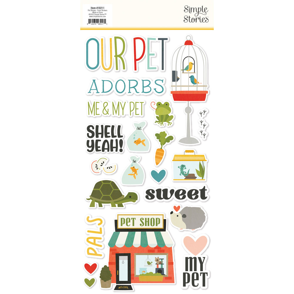 Simple Stories Pet Shoppe Foam Stickers (SIS19211) (OUTLET)