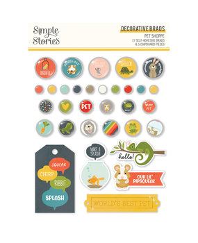 Simple Stories Pet Shoppe Decorative Brads (SIS19212) (DISCONTINUED)