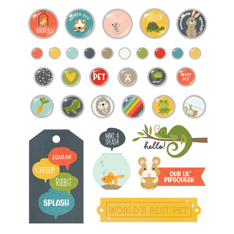 Simple Stories Pet Shoppe Decorative Brads (SIS19212) (DISCONTINUED)