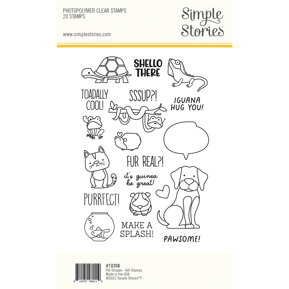 Simple Stories Pet Shoppe Clear Stamps (SIS19208) (OUTLET)