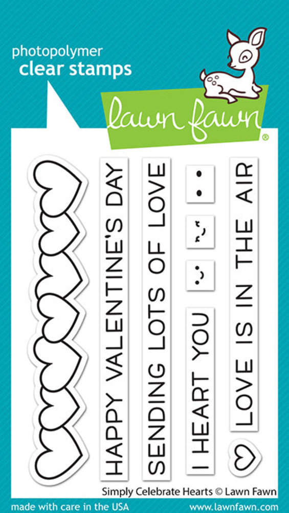 Lawn Fawn Simply Celebrate Hearts Clear Stamps (LF2722) (OUTLET)
