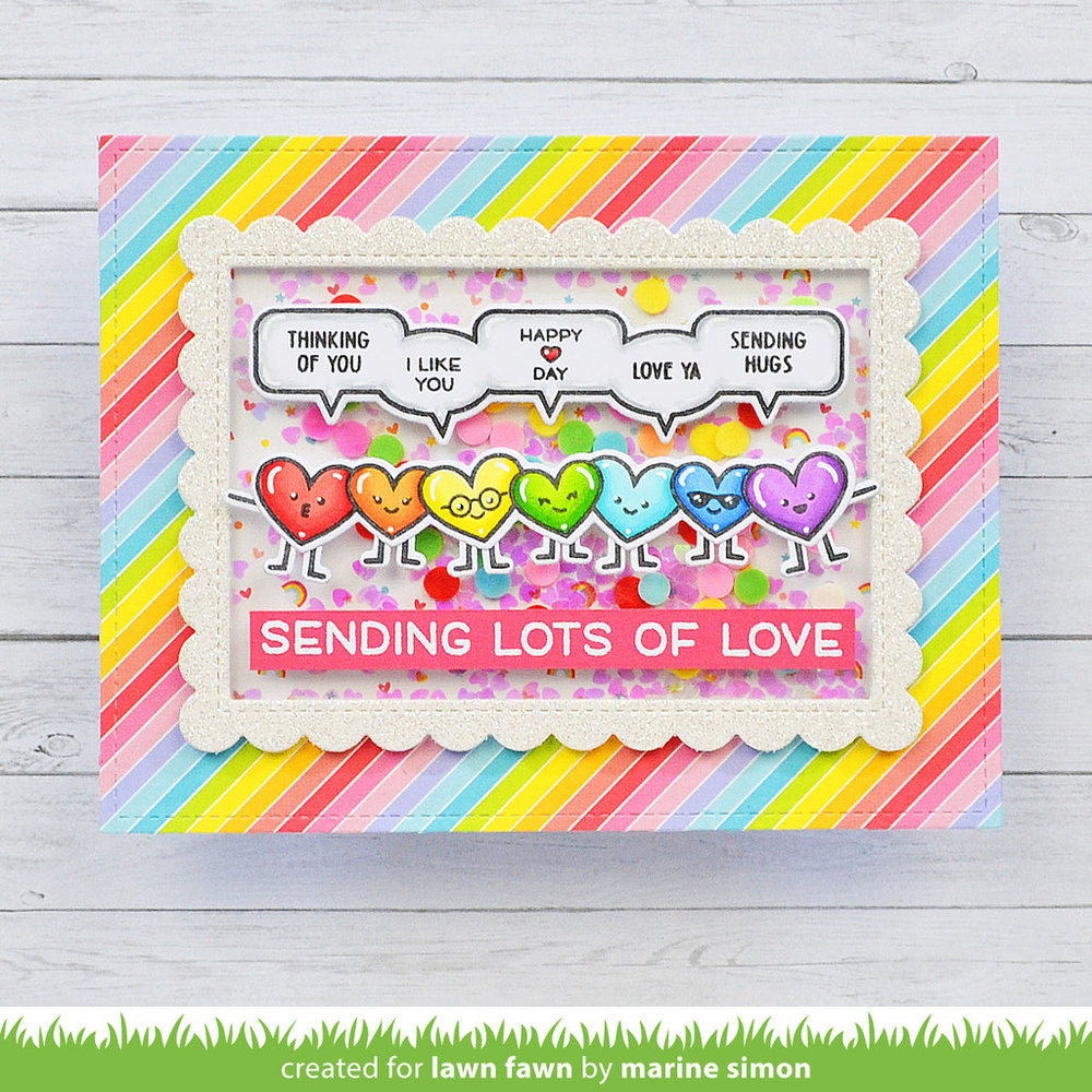 Lawn Fawn Simply Celebrate Hearts Clear Stamps (LF2722) (OUTLET)