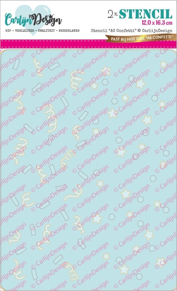 CarlijnDesign Stencil A6 Confetti (CDSC-0024) (DISCONTINUED)
