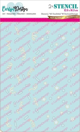 CarlijnDesign Stencil A6 Confetti (CDSC-0024) (OUTLET)