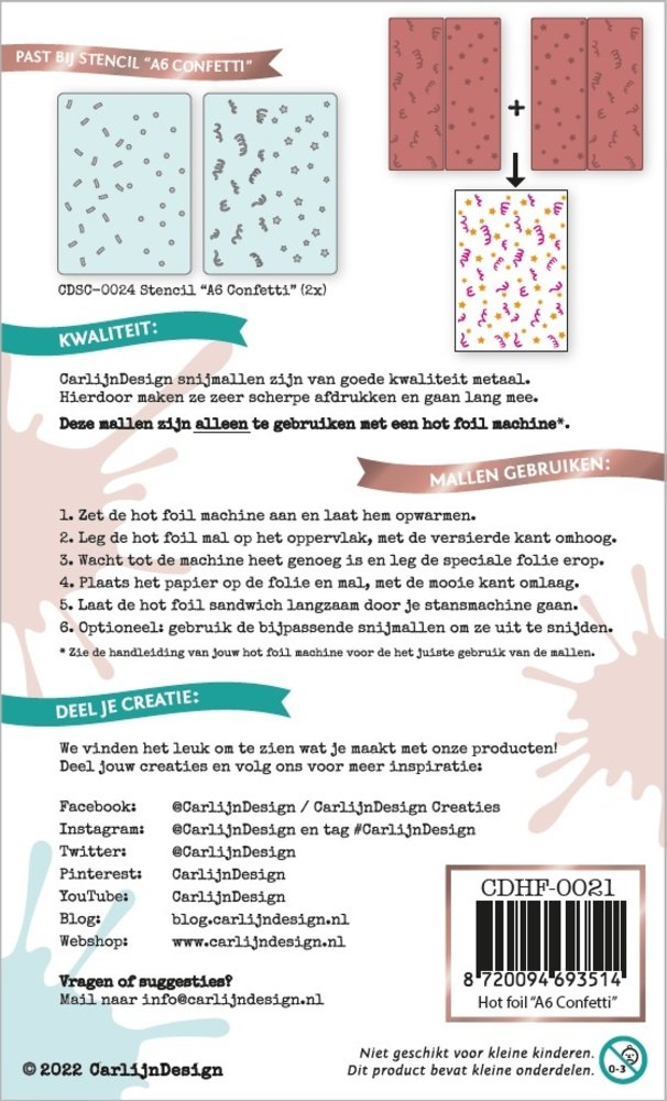 CarlijnDesign Hot Foil Stamps A6 Confetti (CDHF-0021)