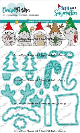 CarlijnDesign Snijmallen Gnome Set 3 Kerst (CDSN-0197) (DISCONTINUED)