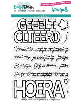 CarlijnDesign Clear Stamps Outline Verjaardag (CDST-0093) (DISCONTINUED)