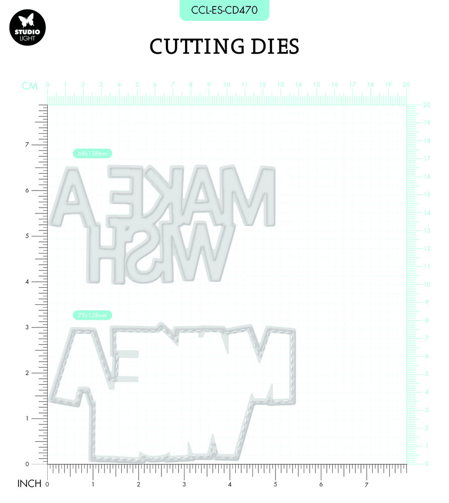 Creative Craftlab Essentials Cutting Dies Wordz XL Make a Wish (CCL-ES-CD470) (OUTLET)