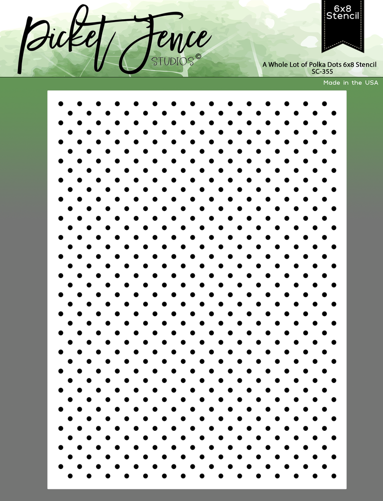 Picket Fence Studios A Whole Lot of Polka Dots 6x8 Inch Stencil (SC-355) (OUTLET)