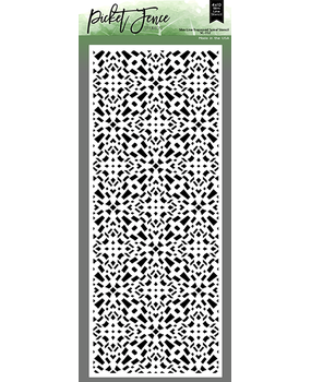 Picket Fence Studios Slim Line Trapezoid Spiral 4x10 Inch Stencil (SC-352) (OUTLET)