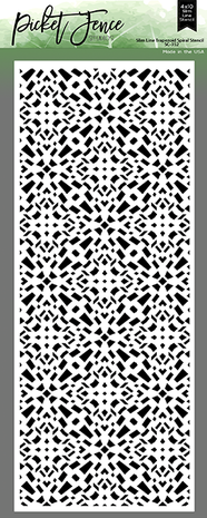 Picket Fence Studios Slim Line Trapezoid Spiral 4x10 Inch Stencil (SC-352) (OUTLET)