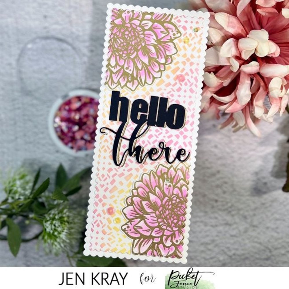 Picket Fence Studios Slim Line Trapezoid Spiral 4x10 Inch Stencil (SC-352) (OUTLET)