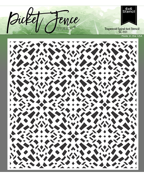 Picket Fence Studios Trapezoid Spiral 6x6 Inch Stencil (SC-351) (OUTLET)