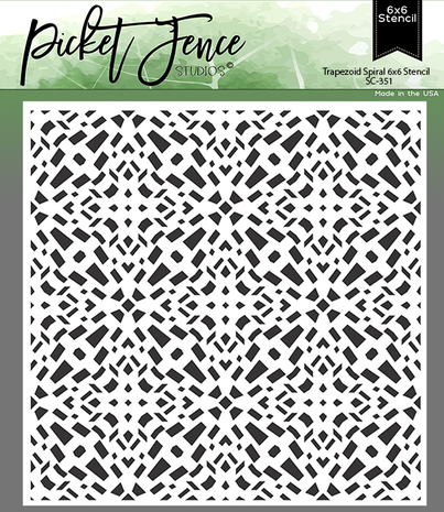 Picket Fence Studios Trapezoid Spiral 6x6 Inch Stencil (SC-351) (OUTLET)