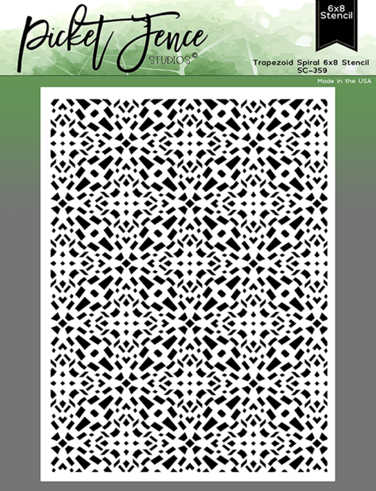 Picket Fence Studios Trapezoid Spiral 6x8 Inch Stencil (SC-359) (OUTLET)