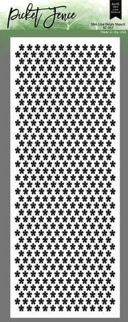 Picket Fence Studios Slim Line Petals 4x10 Inch Stencil (SC-357) (OUTLET)