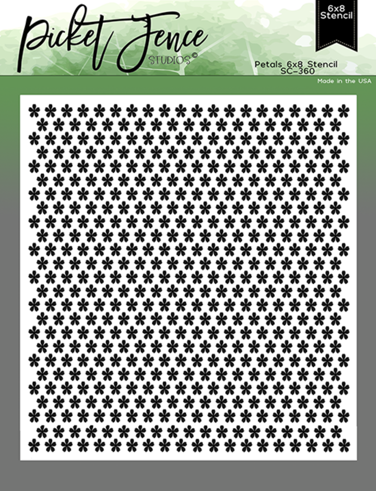 Picket Fence Studios Petals 6x8 Inch Stencil (SC-360) (OUTLET)