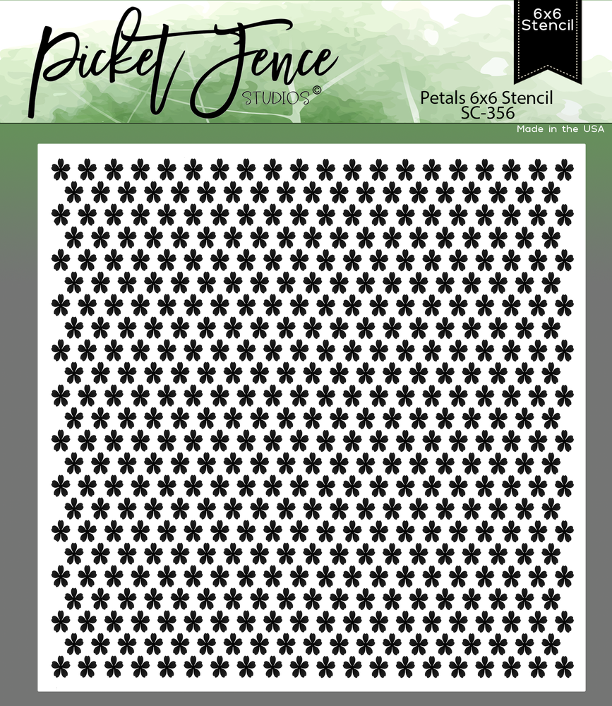 Picket Fence Studios Petals 6x6 Inch Stencil (SC-356) (OUTLET)