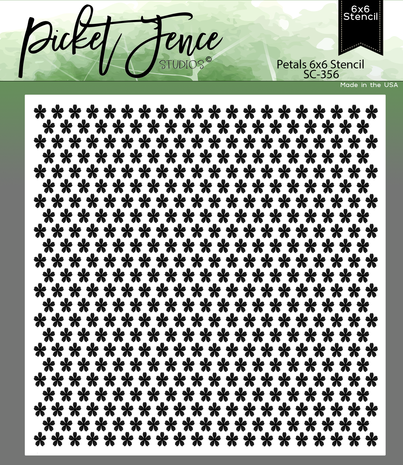 Picket Fence Studios Petals 6x6 Inch Stencil (SC-356) (OUTLET)
