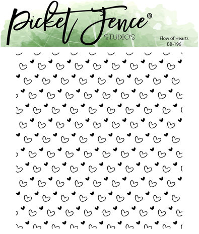 Picket Fence Studios Flow of Hearts 4x4 Inch Clear Stamps (BB-196) (OUTLET)