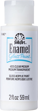 Folkart Enamel Glass Paint Clear Medium 2 fl oz (4035) (DISCONTINUED)