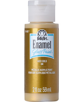 Folkart Enamel Glass Paint Metallic Gold 2 fl oz (4033)