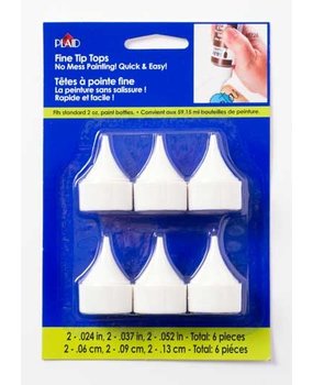 Folkart Fine Tip Tops for 2oz Paint Bottle (6pcs) (30728) (DISCONTINUED)