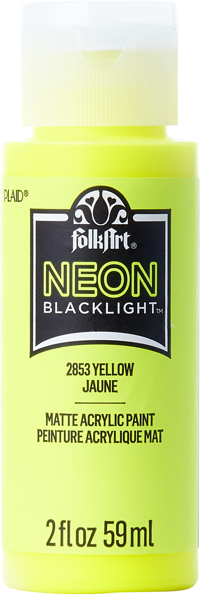 FolkArt Neon Blacklight Acrylic Craft Paint, Matte Finish, Green, 2 fl oz 