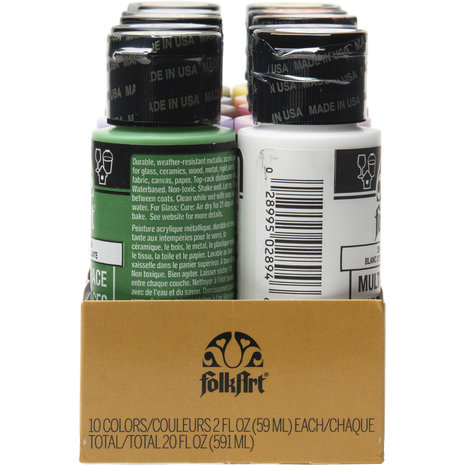 Folkart Multi-Surface Satin Paint Set Celebrations 10x2 fl oz (7510) (DISCONTINUED) Folkart Multi-Surface Satin Paint Set Celebrations 10x2 fl oz (7510) (DISCONTINUED)