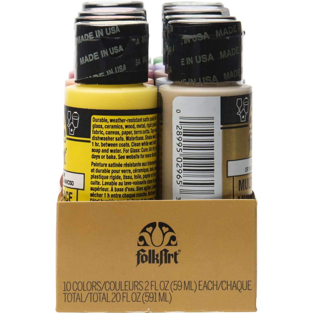 Folkart Multi-Surface Satin Paint Set Celebrations 10x2 fl oz (7510) (DISCONTINUED) Folkart Multi-Surface Satin Paint Set Celebrations 10x2 fl oz (7510) (DISCONTINUED)