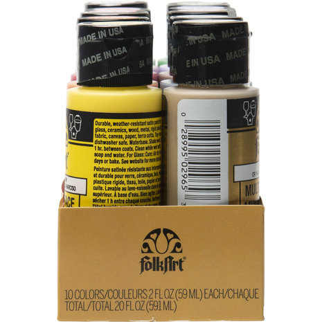 Folkart Multi-Surface Satin Paint Set Celebrations 10x2 fl oz (7510) (DISCONTINUED) Folkart Multi-Surface Satin Paint Set Celebrations 10x2 fl oz (7510) (DISCONTINUED)