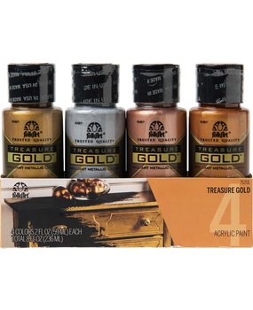 Folkart Treasure Gold Paint Set 4x2 fl oz (7520E) (DISCONTINUED)
