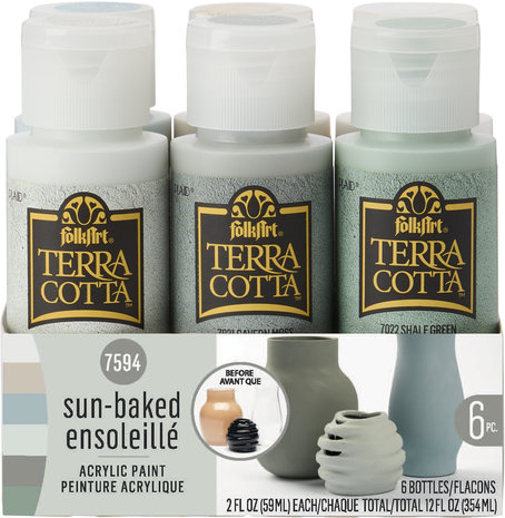 Terra Cotta Paint Set Sun Baked 6x2 Fl Oz 7594 Craftlines B V Folkart Terra Cotta Paint Set Sun Baked 6x2 Fl Oz