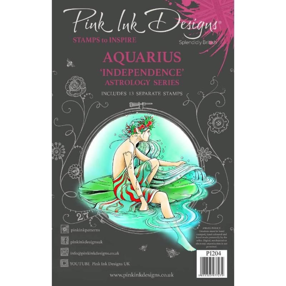 Pink Ink Designs Aquarius "Independence" A5 Clear Stamps (PI204) (OUTLET)