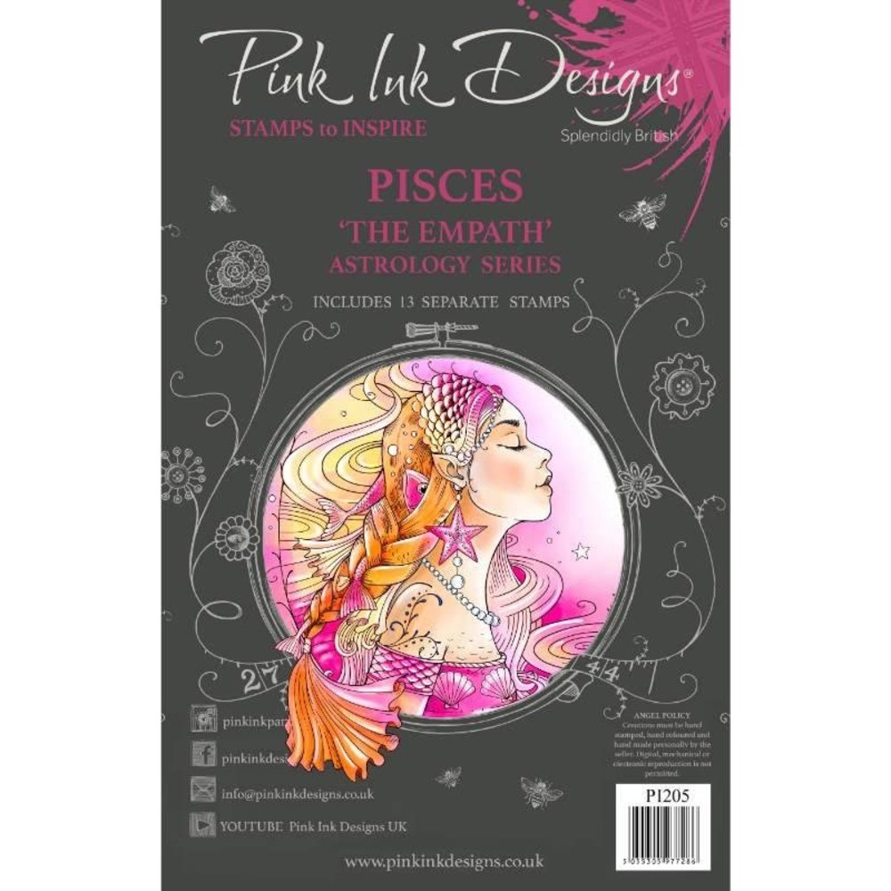 Pink Ink Designs Pisces "The Empath" A5 Clear Stamps (PI205) (OUTLET)