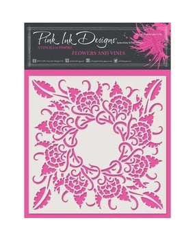 Pink Ink Designs Flowers & Vines 7x7 Inch Stencil (PINKST018) (OUTLET)