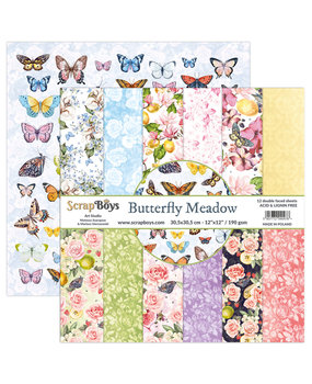ScrapBoys Butterfly Meadow 12x12 Inch Paper Pack (BUME-08) (DISCONTINUED)