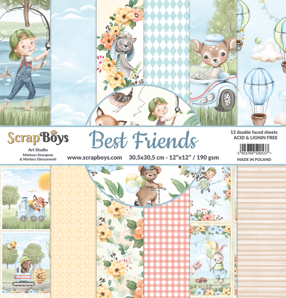 ScrapBoys Best Friends 12x12 Inch Paper Pack (BEFR-08) (DISCONTINUED)