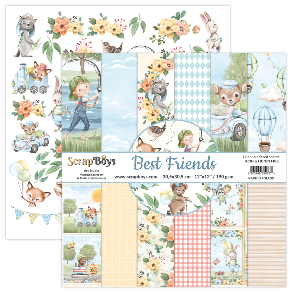 ScrapBoys Best Friends 12x12 Inch Paper Pack (BEFR-08) (DISCONTINUED)
