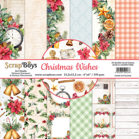 ScrapBoys Christmas Wishes 6x6 Inch Paper Pad (CHWI-09) (DISCONTINUED) ScrapBoys Christmas Wishes 6x6 Inch Paper Pad (CHWI-09) (DISCONTINUED)