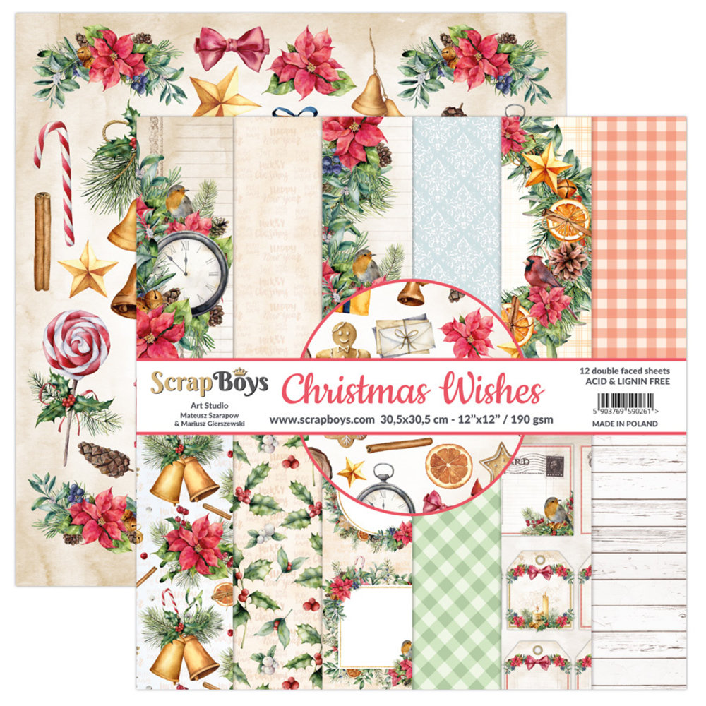 ScrapBoys Christmas Wishes 12x12 Inch Paper Pack (CHWI-08) (DISCONTINUED) ScrapBoys Christmas Wishes 12x12 Inch Paper Pack (CHWI-08) (DISCONTINUED)