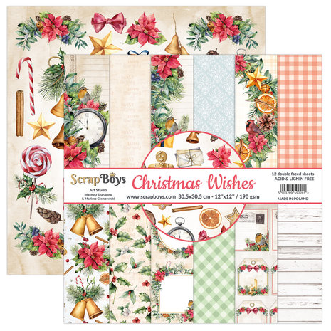 ScrapBoys Christmas Wishes 12x12 Inch Paper Pack (CHWI-08) (DISCONTINUED) ScrapBoys Christmas Wishes 12x12 Inch Paper Pack (CHWI-08) (DISCONTINUED)