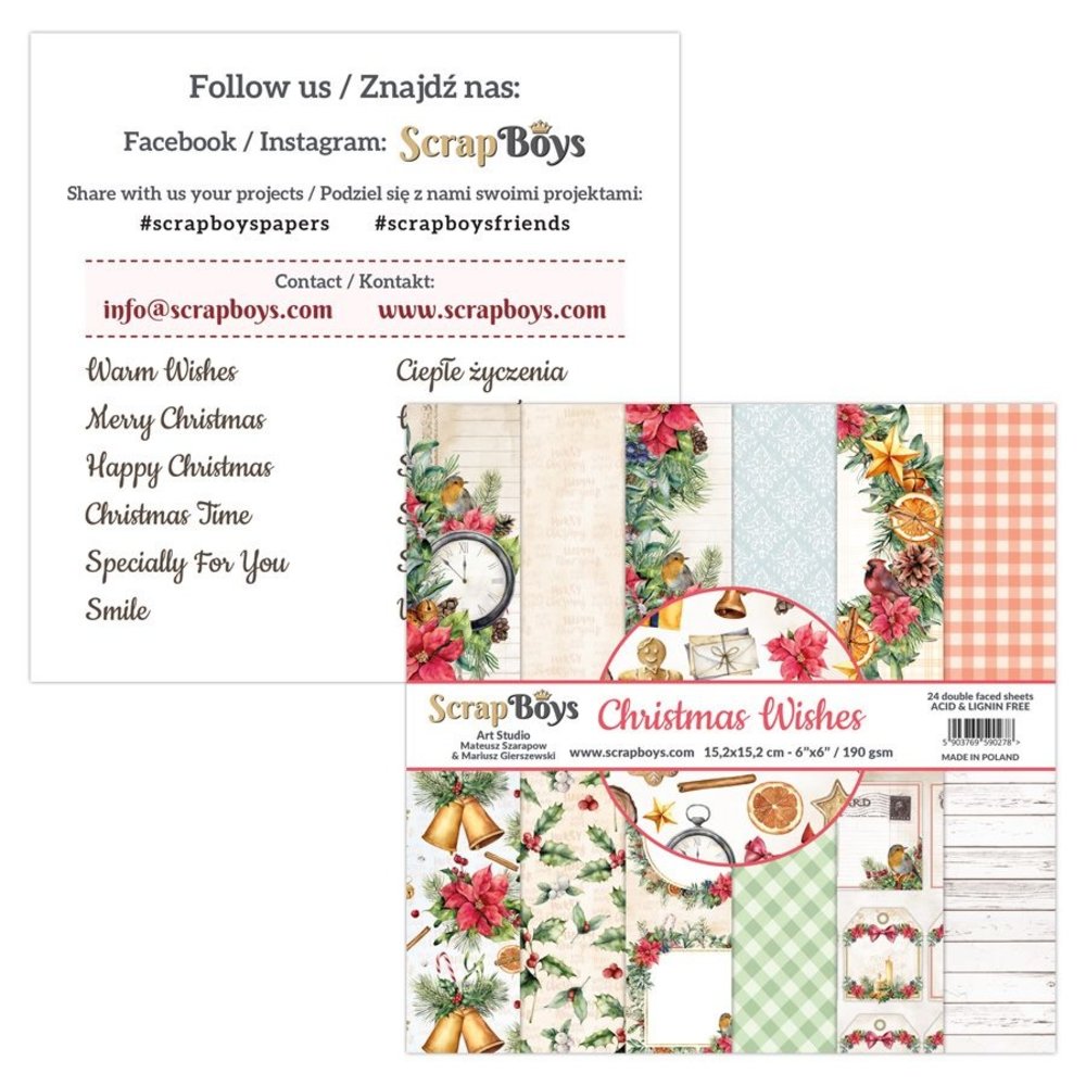 ScrapBoys Christmas Wishes 6x6 Inch Paper Pad (CHWI-09) (DISCONTINUED) ScrapBoys Christmas Wishes 6x6 Inch Paper Pad (CHWI-09) (DISCONTINUED)