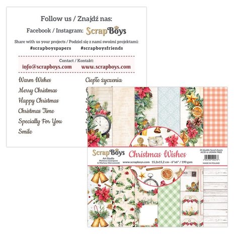 ScrapBoys Christmas Wishes 6x6 Inch Paper Pad (CHWI-09) (DISCONTINUED) ScrapBoys Christmas Wishes 6x6 Inch Paper Pad (CHWI-09) (DISCONTINUED)