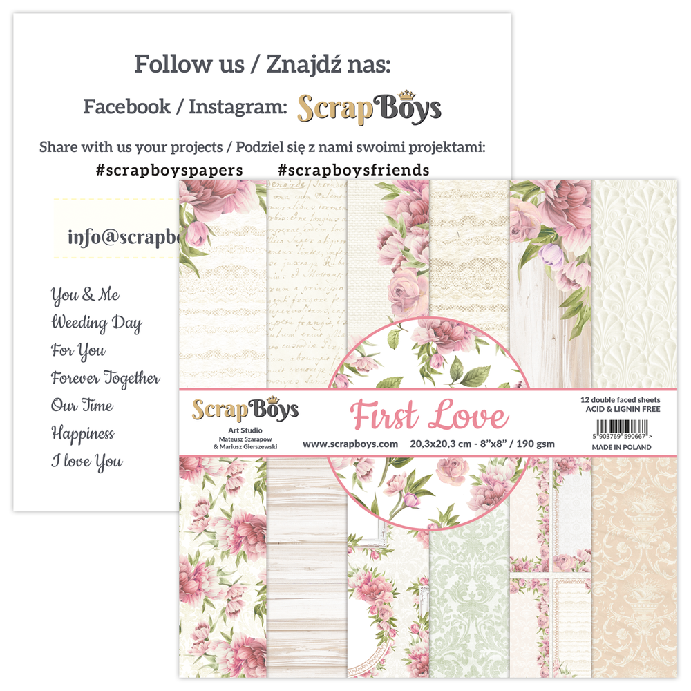 ScrapBoys First Love 8x8 Inch Paper Pad (FILO-10) (DISCONTINUED) ScrapBoys First Love 8x8 Inch Paper Pad (FILO-10) (DISCONTINUED)