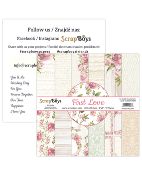 ScrapBoys First Love 8x8 Inch Paper Pad (FILO-10) (OUTLET)