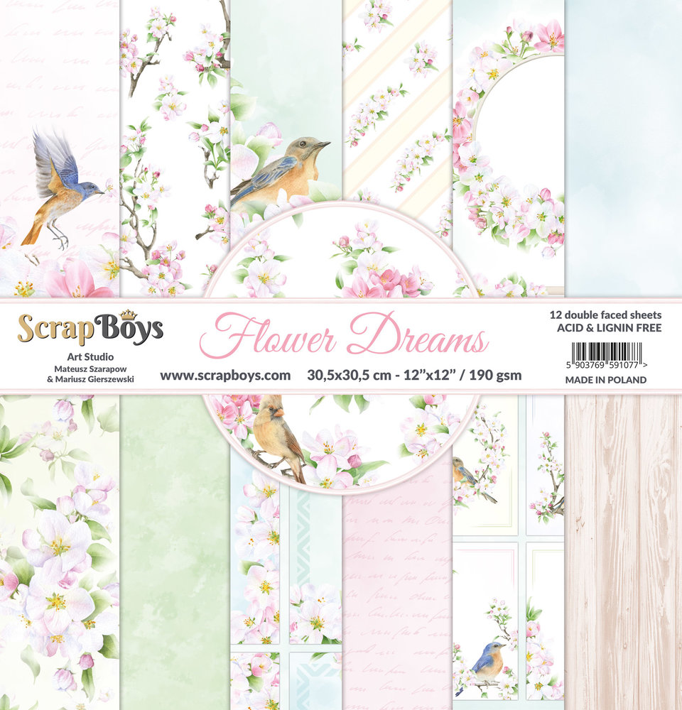 ScrapBoys Flower Dreams 12x12 Inch Paper Pack (FLDR-08) (DISCONTINUED) ScrapBoys Flower Dreams 12x12 Inch Paper Pack (FLDR-08) (DISCONTINUED)
