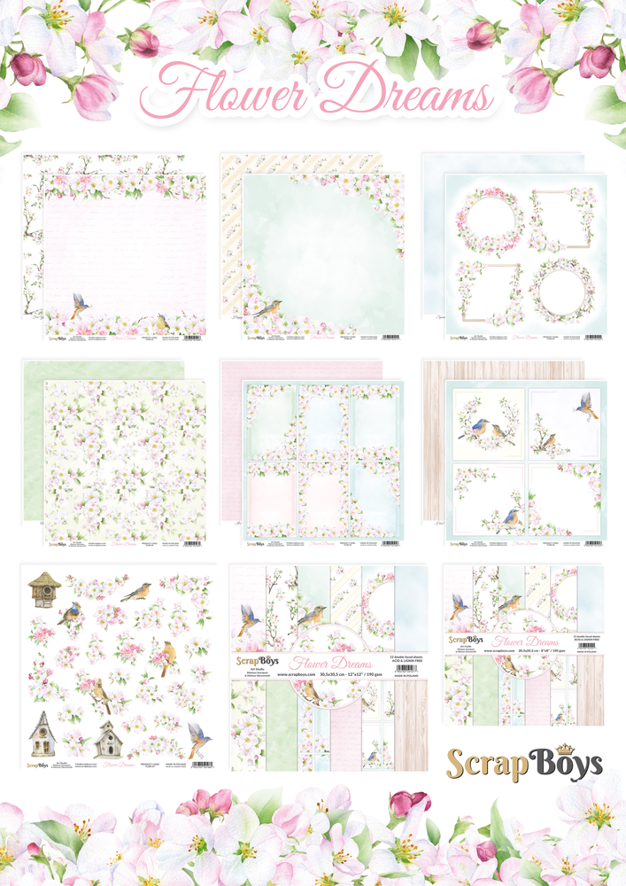 ScrapBoys Flower Dreams 12x12 Inch Paper Pack (FLDR-08) (DISCONTINUED) ScrapBoys Flower Dreams 12x12 Inch Paper Pack (FLDR-08) (DISCONTINUED)